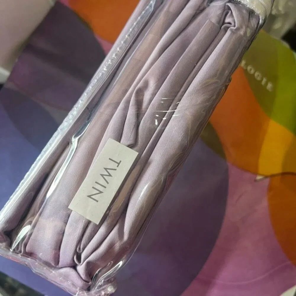 Charter Club Damask Stripe Sheet Set Pima Cotton Twin Purple NEW